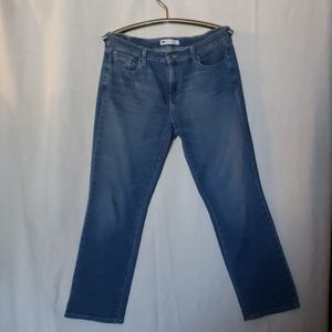 Levi's 505 Straight Leg Sz 30/30 Whiskers Denim Blue Jeans Made in Egypt